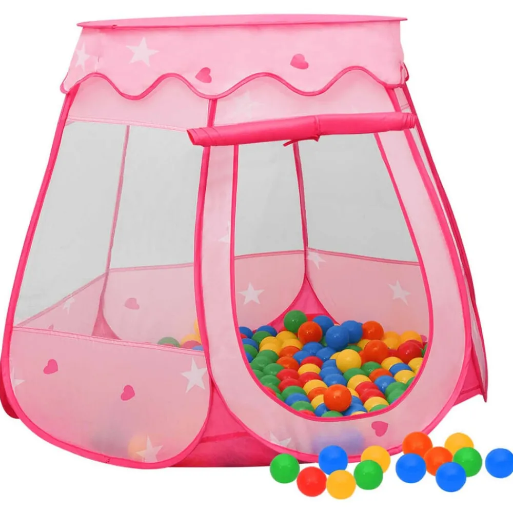 Kinderspeeltent met 250 ballen 102x102x82 cm roze>vidaXL Outlet