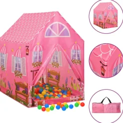 Kinderspeeltent met 250 ballen 69x94x104 cm roze>vidaXL Outlet