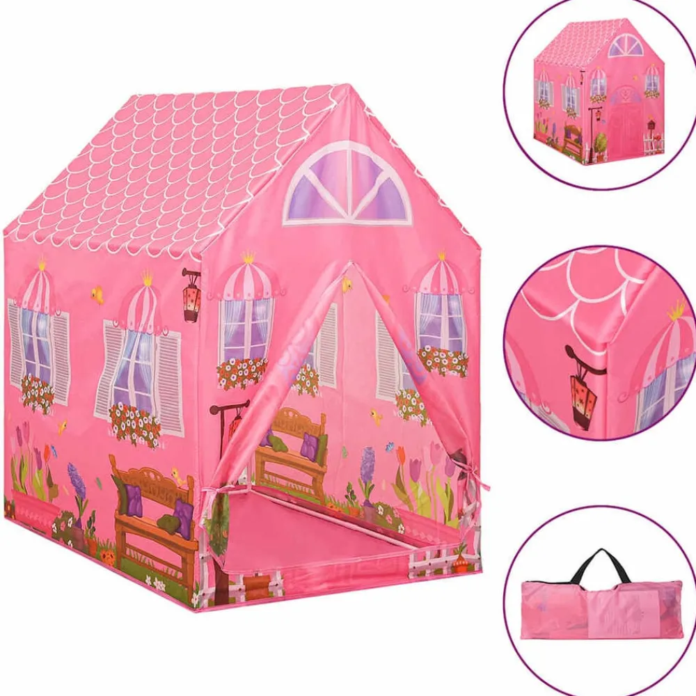 Kinderspeeltent met 250 ballen 69x94x104 cm roze>vidaXL Outlet