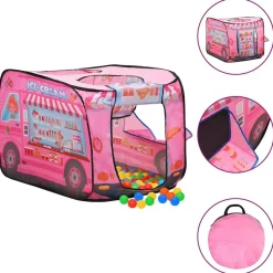 Kinderspeeltent met 250 ballen 70x112x70 cm roze>vidaXL Discount