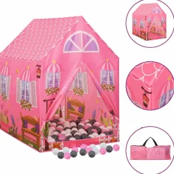 Kinderspeeltent met 250 ballen 69x94x104 cm roze>vidaXL