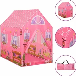 Kinderspeeltent met 250 ballen 69x94x104 cm roze><noscript><img width=