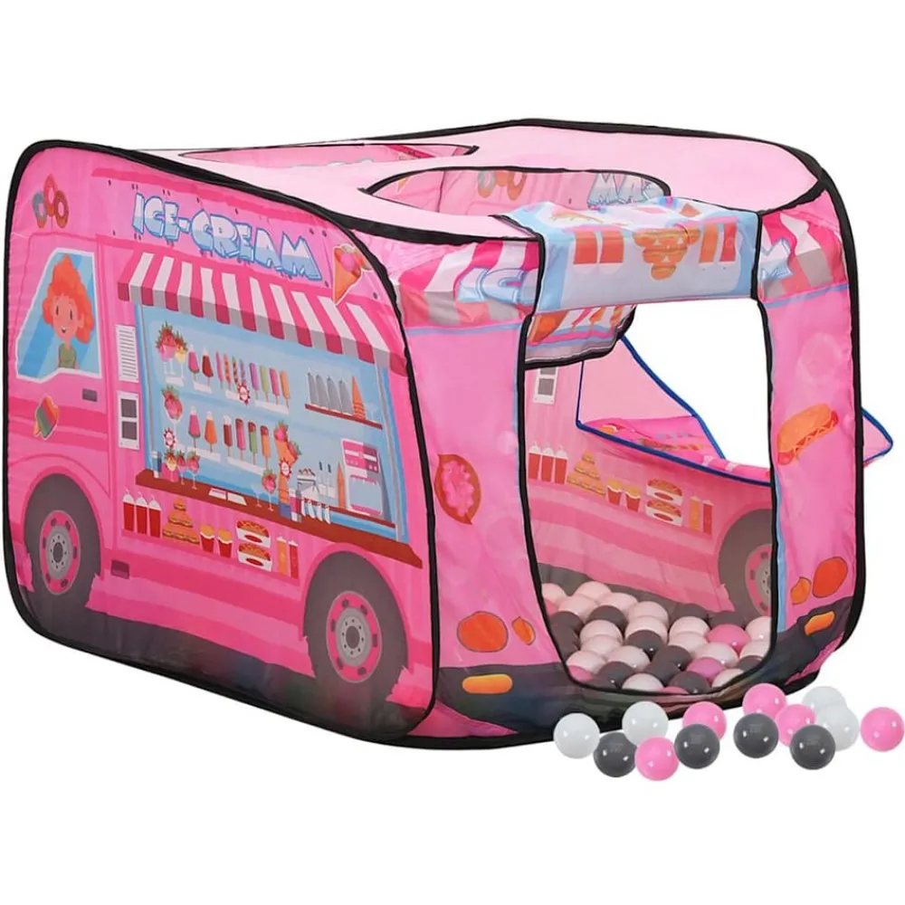 Buitenspeelgoed*vidaXL Kinderspeeltent met 250 ballen 70x112x70 cm roze Meerkleurig 2