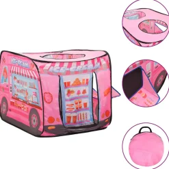 Buitenspeelgoed*vidaXL Kinderspeeltent met 250 ballen 70x112x70 cm roze Meerkleurig 2