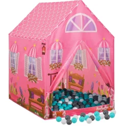 Buitenspeelgoed*vidaXL Kinderspeeltent met 250 ballen 69x94x104 cm roze Meerkleurig 1