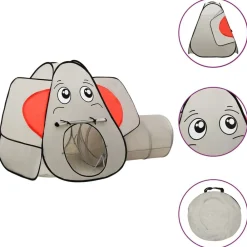 Buitenspeelgoed*vidaXL Kinderspeeltent met 250 ballen olifant 174x86x101 cm grijs Meerkleurig 1