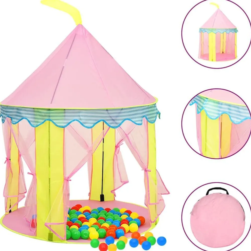 Kinderspeeltent met 250 ballen 100x100x127 cm roze>vidaXL Hot