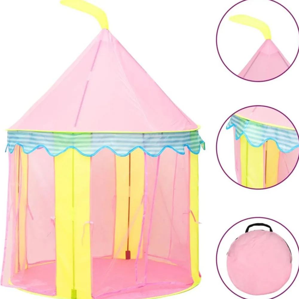 Kinderspeeltent met 250 ballen 100x100x127 cm roze>vidaXL Hot