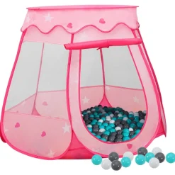 Buitenspeelgoed*vidaXL Kinderspeeltent met 250 ballen 102x102x82 cm roze Meerkleurig 1