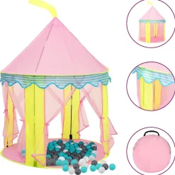 Buitenspeelgoed*vidaXL Kinderspeeltent met 250 ballen 100x100x127 cm roze Meerkleurig 1