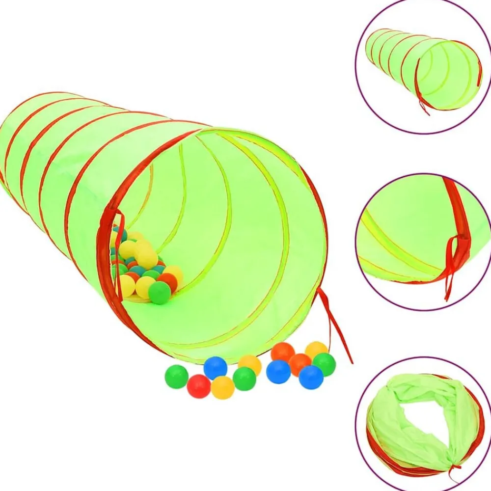 Buitenspeelgoed*vidaXL Kinderspeeltunnel met 250 ballen 175 cm polyester groen Multikleur