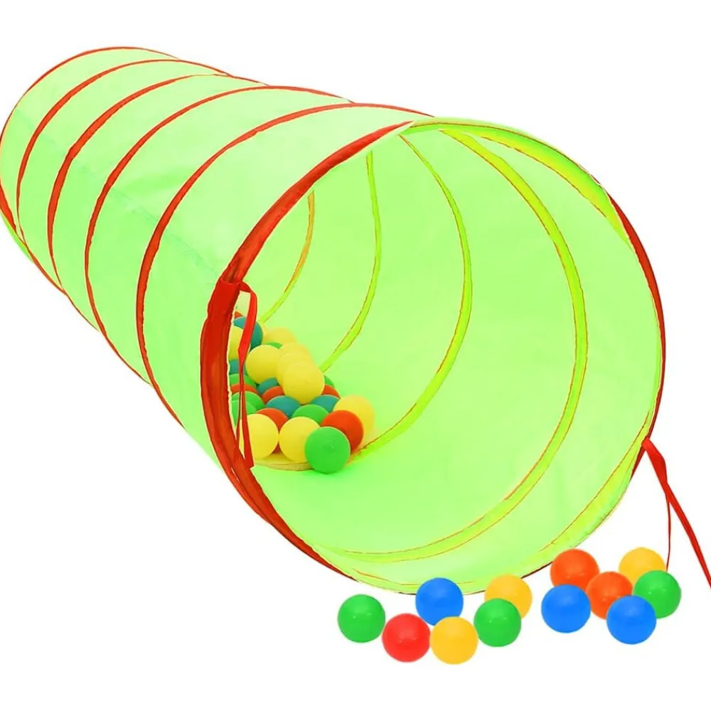 Buitenspeelgoed*vidaXL Kinderspeeltunnel met 250 ballen 175 cm polyester groen Multikleur