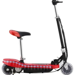 Buitensport*vidaXL Kinderstep met zadel en LED 120 W Rood