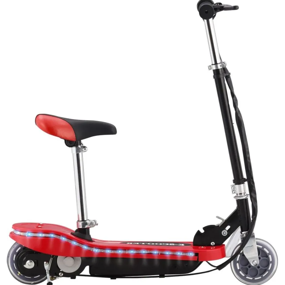 Buitensport*vidaXL Kinderstep met zadel en LED 120 W Rood