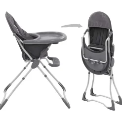 Meubelen Voor Baby'S & Peuters*vidaXL Kinderstoel hoog en wit Grijs