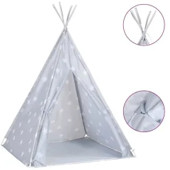 Buitenspeelgoed*vidaXL Kindertipitent met tas 115x115x160 cm polyester Grijs