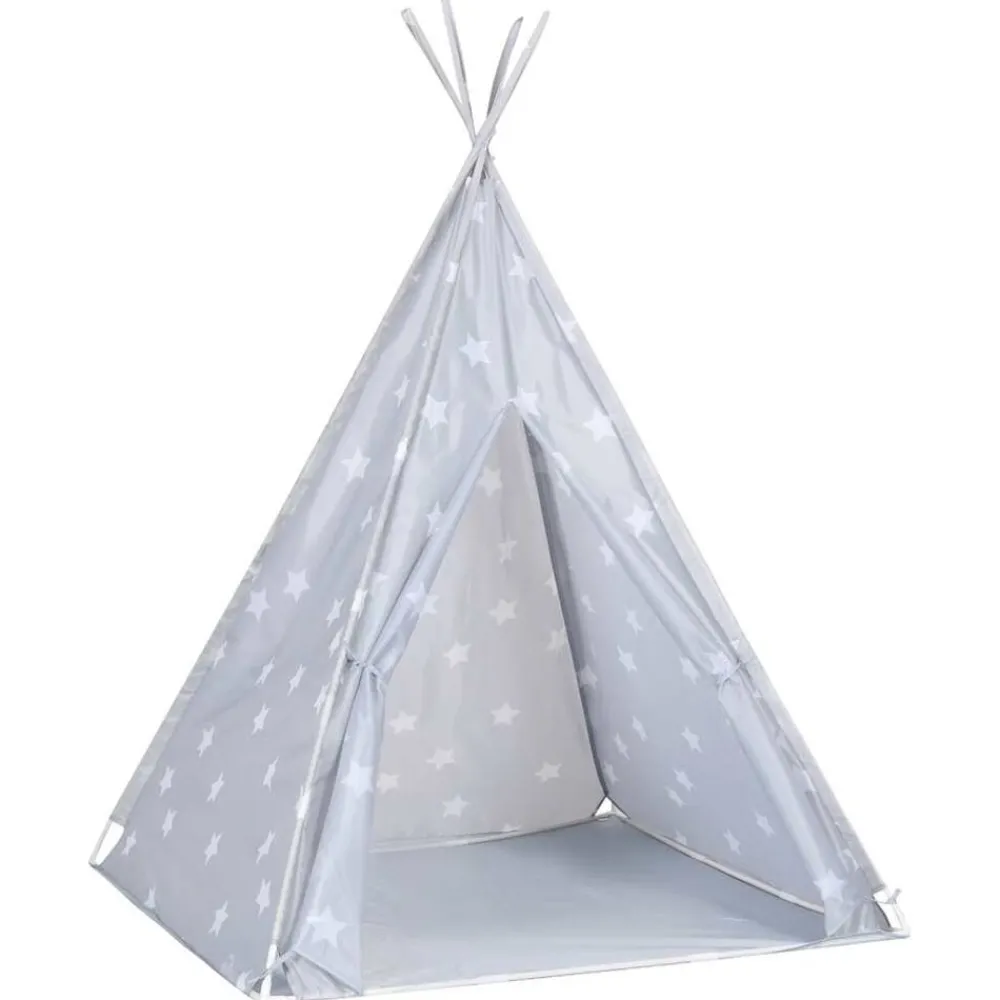 Buitenspeelgoed*vidaXL Kindertipitent met tas 115x115x160 cm polyester Grijs