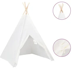 Buitenspeelgoed*vidaXL Kindertipitent met tas 120x120x150 cm peachskin Wit