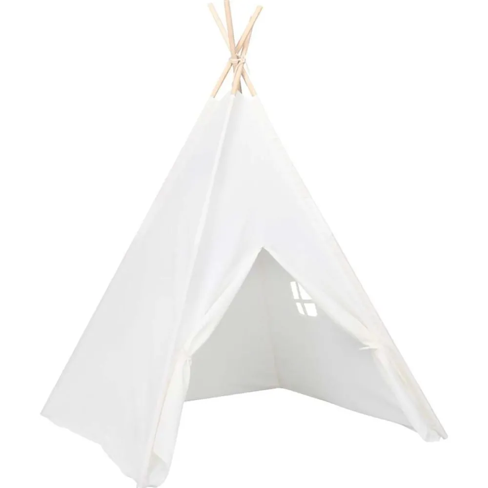Buitenspeelgoed*vidaXL Kindertipitent met tas 120x120x150 cm peachskin Wit