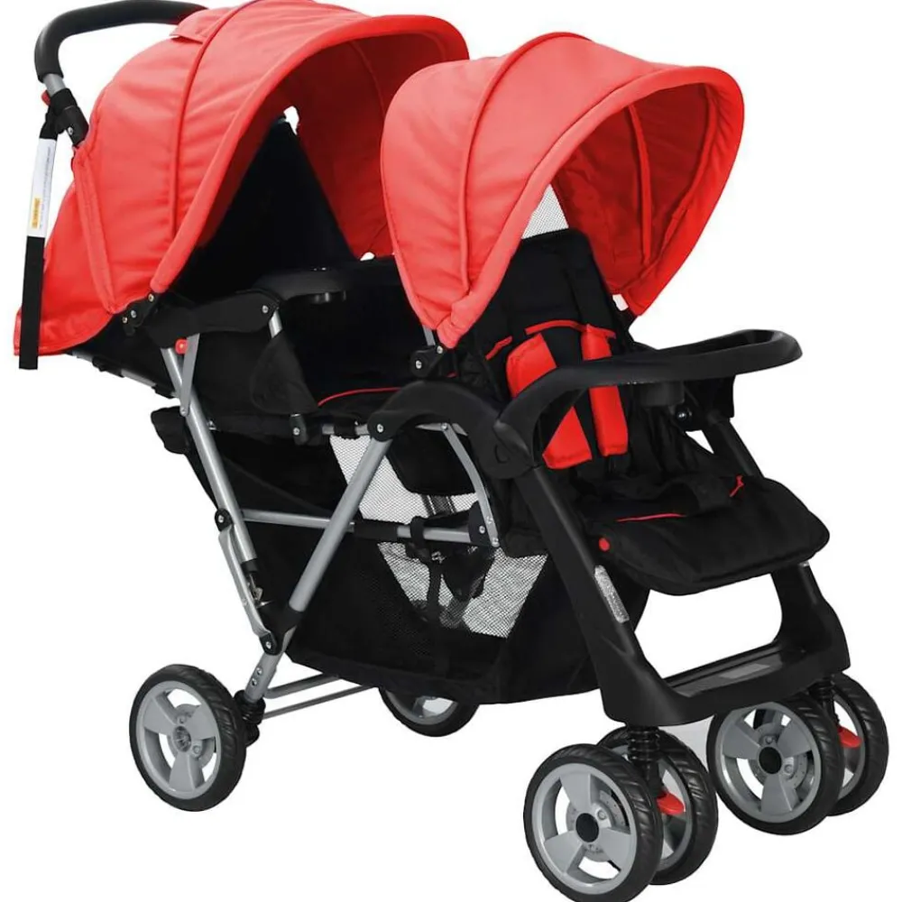 Kinderwagen dubbel staal en zwart>vidaXL Discount