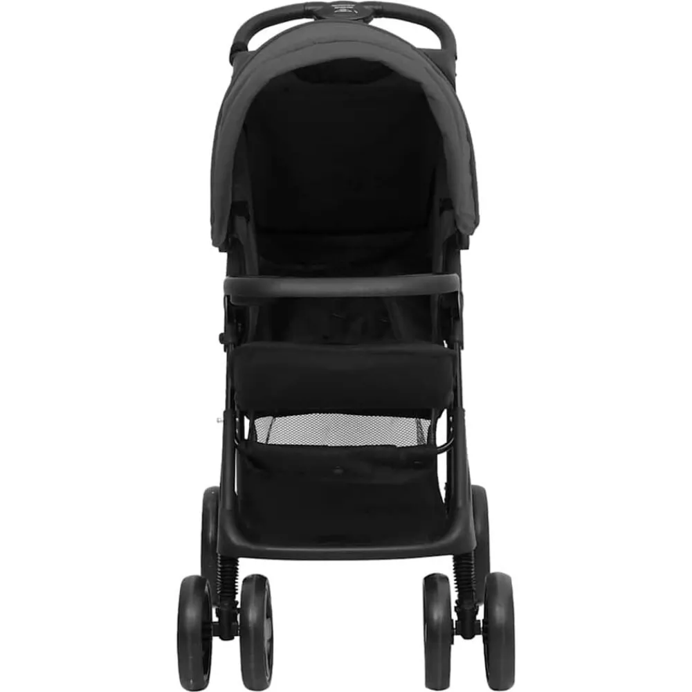 Onderweg*vidaXL Kinderwagen 2-in-1 staal en zwart Donkergrijs