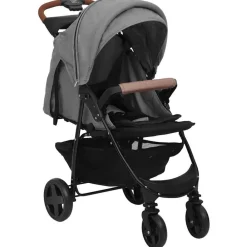 Onderweg*vidaXL Kinderwagen 3-in-1 staal Lichtgrijs