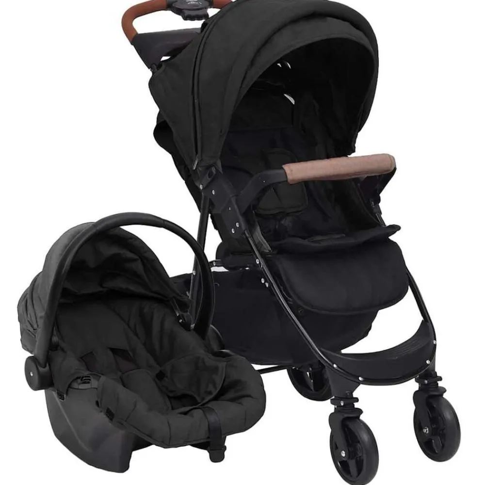 Onderweg*vidaXL Kinderwagen 3-in-1 staal kleurig Antraciet