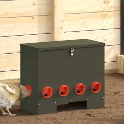 Kip voerbak Olijf Groen 60,5 x 29 x 51 cm Koudgewalst Staal>vidaXL Sale