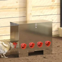 Huisdierbenodigdheden*vidaXL Kip voerbak Zilver 60,5 x 29 x 51 cm Gegalvaniseerd staal