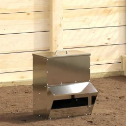Huisdierbenodigdheden*vidaXL Kip voerbak Zilver 20 x 25 x35 cm Gegalvaniseerd staal