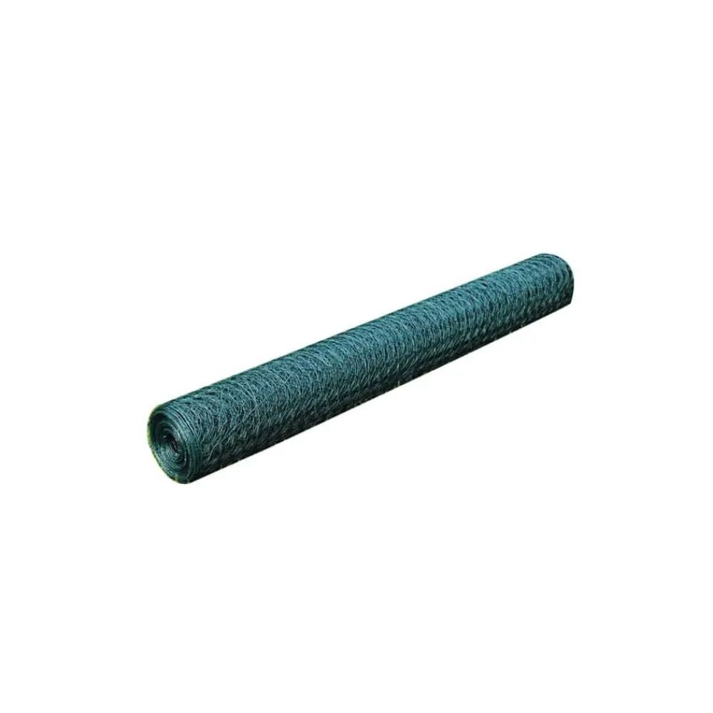 Tuinafscheidingen*vidaXL Kippengaas 25x0,5 m met PVC coating Groen