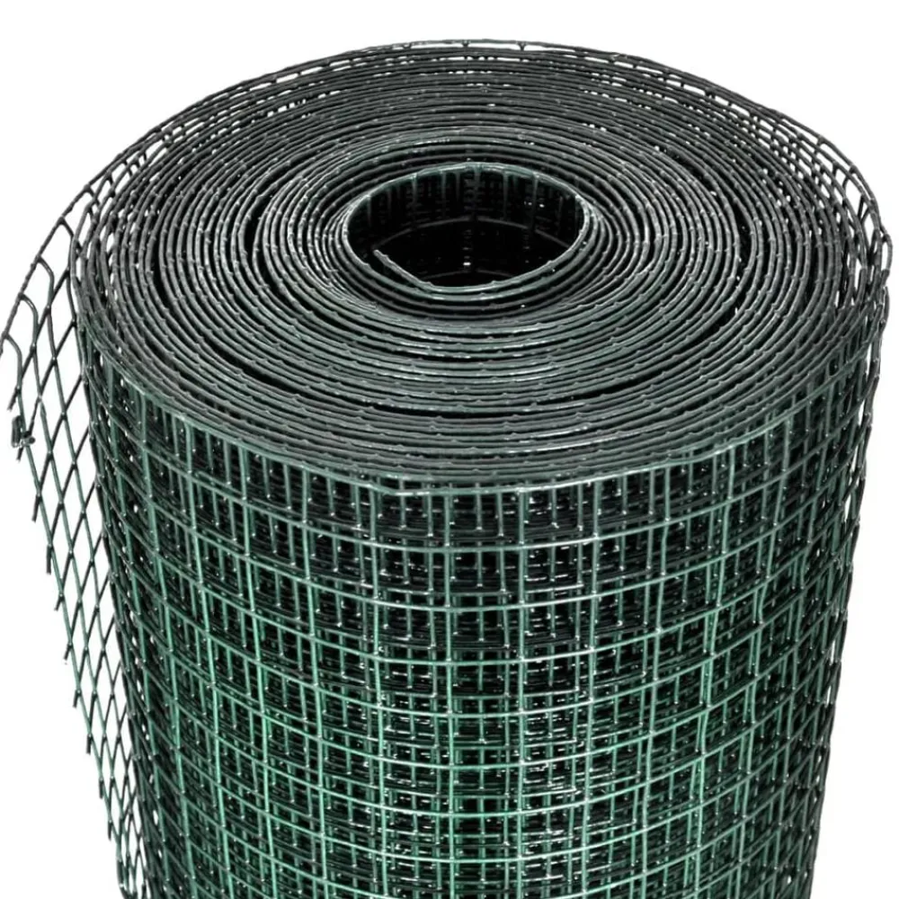 Kippengaas 25x0,5 m staal met PVC coating grijs>vidaXL