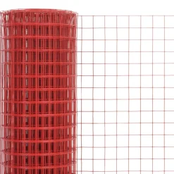 Tuinafscheidingen*vidaXL Kippengaas 10x1,5 m staal met PVC coating rood