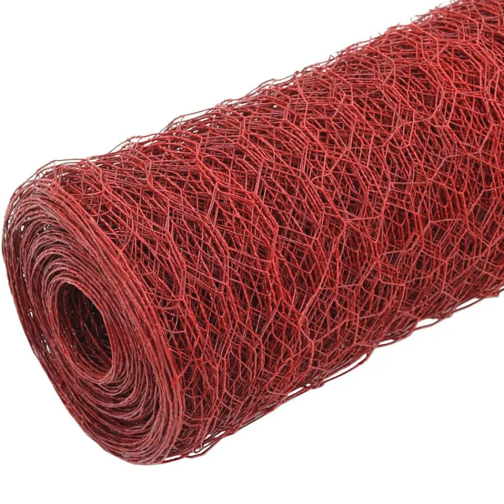 Kippengaas 25x1 m staal met PVC coating>vidaXL