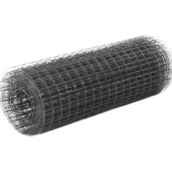 Tuinafscheidingen*vidaXL Kippengaas 10x0,5 m staal met PVC coating Grijs