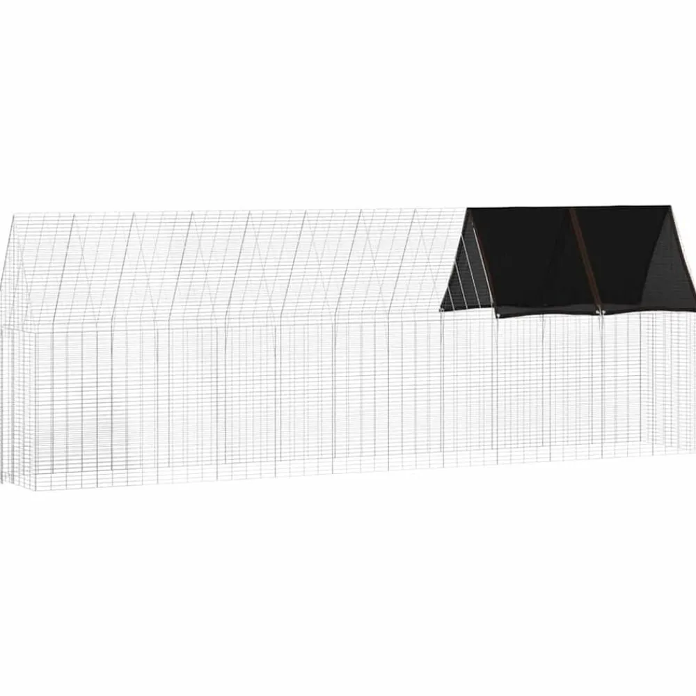 Huisdierbenodigdheden*vidaXL Kippenhok 2 pcs Zilver 600 x 100 x 210 cm Gegalvaniseerd staal