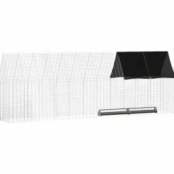 Huisdierbenodigdheden*vidaXL Kippenhok 2 pcs Zilver 600 x 100 x 210 cm Gegalvaniseerd staal