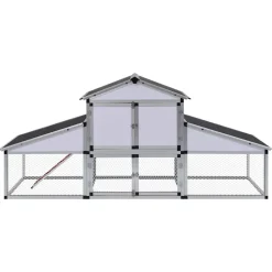 Huisdierbenodigdheden*vidaXL Kippenhok met ren en nestkast aluminium