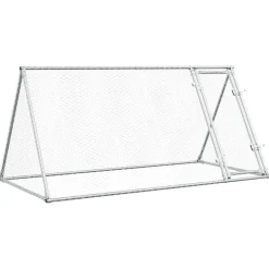 Kippenhok 200x105x91 cm gegalvaniseerd staal zilverkleurig>vidaXL Outlet