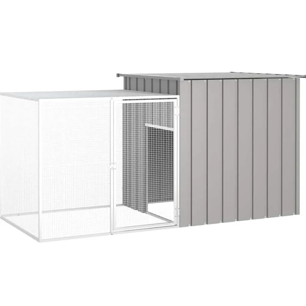 Huisdierbenodigdheden*vidaXL Kippenhok 200x91x100 cm gegalvaniseerd staal Grijs