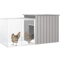 Huisdierbenodigdheden*vidaXL Kippenhok 200x91x100 cm gegalvaniseerd staal Grijs