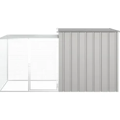 Huisdierbenodigdheden*vidaXL Kippenhok 200x91x100 cm gegalvaniseerd staal Grijs