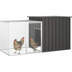 Kippenhok 200x91x100 cm gegalvaniseerd staal kleurig>vidaXL Discount