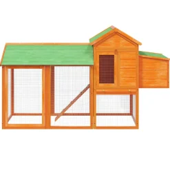 Huisdierbenodigdheden*vidaXL Kippenhok 193x65x117 cm massief grenenhout Bruin