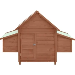 Huisdierbenodigdheden*vidaXL Kippenhok 150x96x110 cm massief vurenhout mokkakleurig en wit