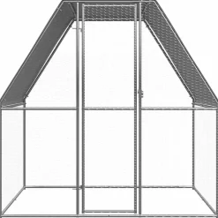 Huisdierbenodigdheden*vidaXL Kippenkooi 2x2x2 m gegalvaniseerd staal zilverkleurig en grijs