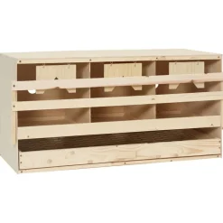 Agrarische Sector*vidaXL Kippenlegkast 3 compartimenten 72x33x38 cm massief grenenhout