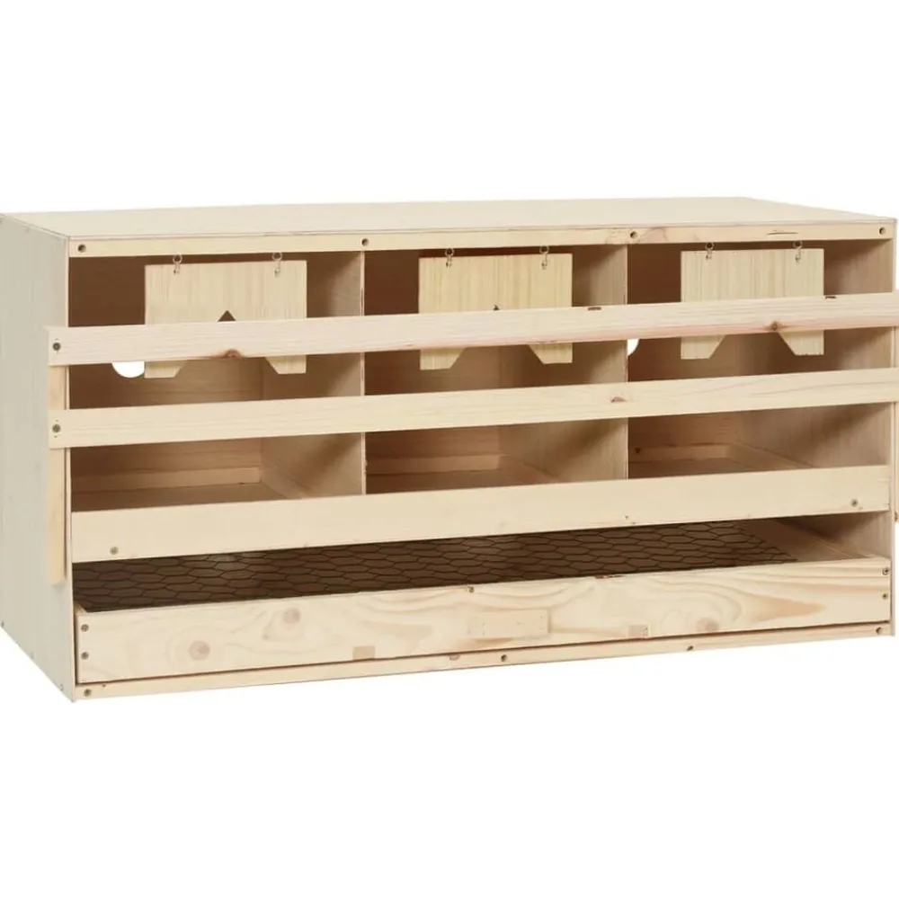 Agrarische Sector*vidaXL Kippenlegkast 3 compartimenten 72x33x38 cm massief grenenhout