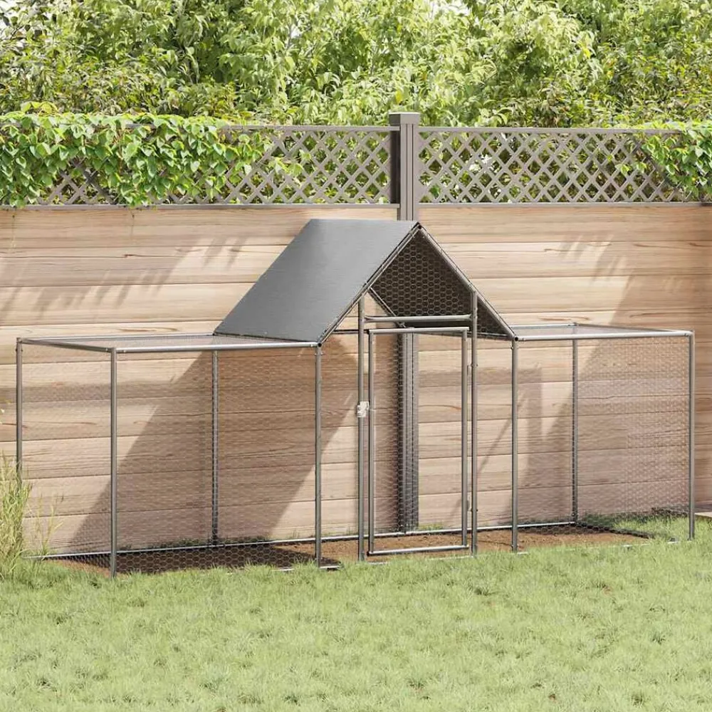Kippenren 3x1x1,5 m gegalvaniseerd staal>vidaXL Discount