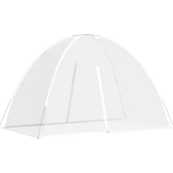 Buitensport*vidaXL Klamboe met deuren Mongolia 220 gaas 200x120x130 cm Wit
